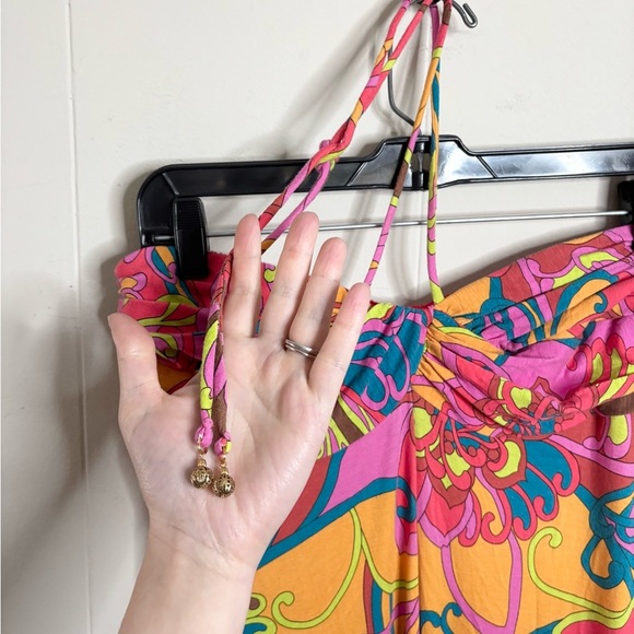 Trina Turk colorful maxi dress halter strapless resort size 8 - Picture 2 of 7